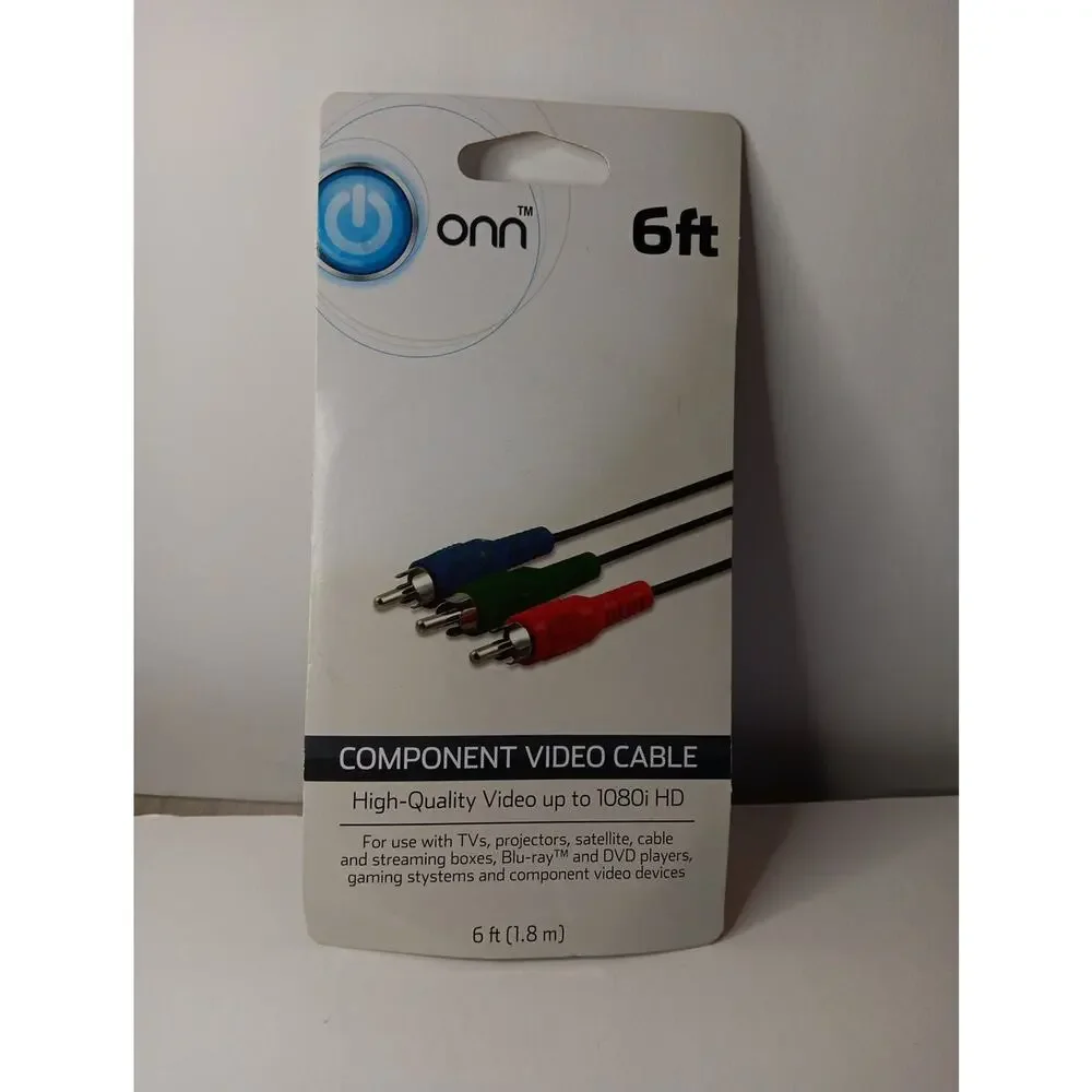 NEW ONN Color-Coded Component Video Cable 6ft High Quality Video 1080i HD